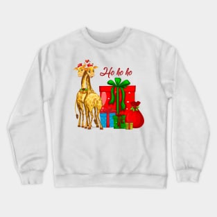 Christmas Giraffes Ho Ho Ho Crewneck Sweatshirt